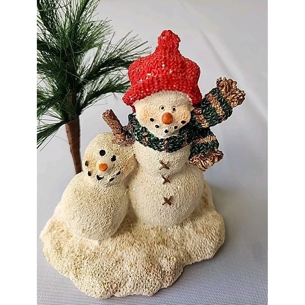 VTG 90's Glitter Snowmen Pals K's Collection Resin 4